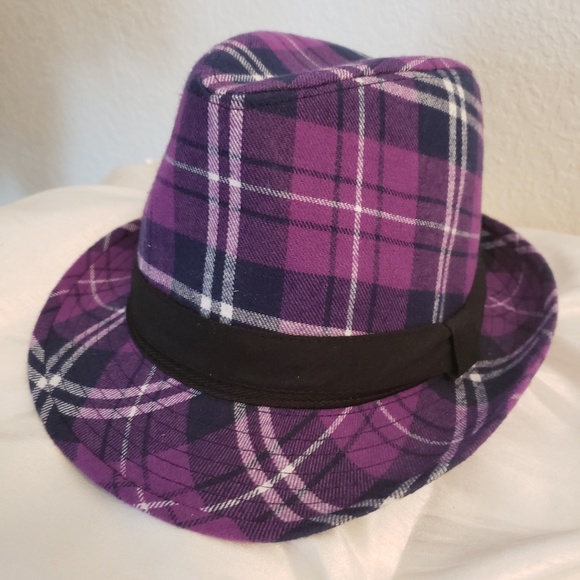 Purple Plaid Fedora Hat | Poshmark